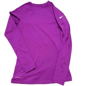 Nike Pro Combat Fitted Therma-Fit Thermal Fleece Long Sleeve Top Crewneck Medium